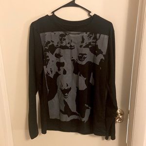 long sleeve black faces shirt